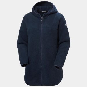 Damska bluza dresowa Helly Hansen Maude Pile. Niebieskie kurtki Helly Hansen, bez wzorów, z dresówki, bez kaptura. W wyprzedaży za 478,50 zł.
