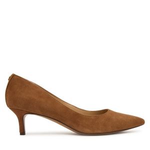 Szpilki LAUREN RALPH LAUREN. Brązowe szpilki Lauren Ralph Lauren, bez wzorów, bez obcasa. Za 639,99 zł.