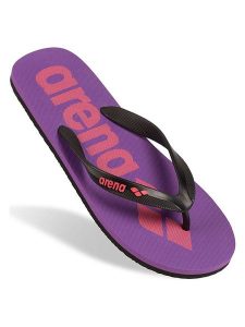 Arena Japonki w kolorze fioletowo-czarnym rozmiar: 43. Czarne klapki Arena, bez wzorów, z otwartym noskiem, bez obcasa. Za 34,45 zł.