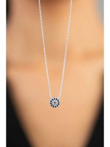 Lodie Silver Naszyjnik z zawieszką - dł. 42 cm rozmiar: onesize. Niebieskie naszyjniki Lodie Silver, z cyrkonią, metalowe. Za 38,95 zł.