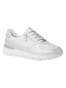 HASSIA Skórzane sneakersy "Bordeaux" w kolorze srebrno-biało-błękitnym rozmiar: 42,5. Białe trampki HASSIA, bez wzorów, bez zapięcia. Za 404,99 zł.