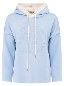 Zwillingsherz Bluza "Positive Mind" w kolorze błękitnym rozmiar: S/M. Niebieskie bluzy Zwillingsherz, m, bez wzorów, z kapturem. Za 172,89 zł.