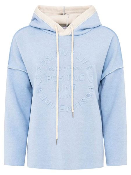 Zwillingsherz Bluza "Positive Mind" w kolorze błękitnym rozmiar: S/M. Niebieskie bluzy Zwillingsherz, m, bez wzorów, z kapturem. Za 172,89 zł.