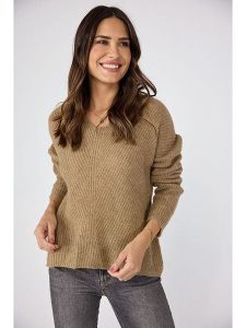 LIEBLINGSSTÜCK Sweter "Aliena" w kolorze jasnobrązowym rozmiar: 40. Brązowe swetry oversize LIEBLINGSSTÜCK, bez wzorów, z wełny, bez ramiączek. Za 237,73 zł.