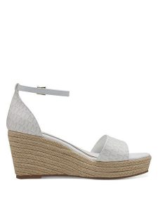 Marco Tozzi Sandały w kolorze białym na koturnie rozmiar: 39. Białe sandały Marco Tozzi, bez wzorów, z otwartym noskiem, bez obcasa, na koturnie, bez zapięcia. Za 119,12 zł.