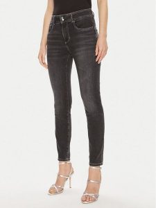 Guess Jeansy W4YA25 D5DY1 Czarny Slim Fit. Czarne jeansy Guess, z aplikacjami, z bawełny. Za 289,99 zł.