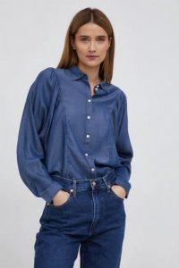 LEE VOLUME SLEEVE SHIRT DAMSKA KOSZULA Z DŁUGIM RĘKAWEM BRIGHT NAVY L45BTSC 112144041. Niebieskie koszule Lee, l, bez wzorów, bez kołnierzyka, bez ramiączek. Za 139,99 zł.