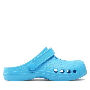 Klapki Dry Walker. Niebieskie klapki Dry Walker, bez wzorów, bez obcasa. Za 59,99 zł.