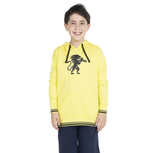 Bluza z bawełna z kaptur na co dzień na siłownię. Żółte bluzy LEONE 1947 APPAREL, bez wzorów, z bawełny, bez kaptura. W wyprzedaży za 101,80 zł.