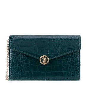 Torebka U.S. Polo Assn. Zielone torebki wieczorowe U.S. Polo Assn., bez wzorów, bez dodatków. Za 219,99 zł.