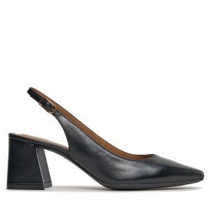 Sandały Geox. Czarne sandały Geox, bez wzorów, bez obcasa, na słupku, bez zapięcia. Za 389,99 zł.