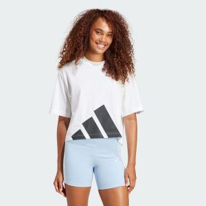 Koszulka Essentials Big Logo Boyfriend. Białe bluzki ADIDAS, xl, bez wzorów, sportowe, bez kołnierzyka, bez ramiączek. Za 139,00 zł.