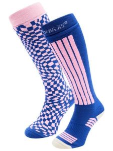 Skarpety narciarskie - Damskie - 2 pary - Ballpoint Blue. Niebieskie skarpetki POEDERBAAS, bez wzorów, z elastanu. Za 177,72 zł.