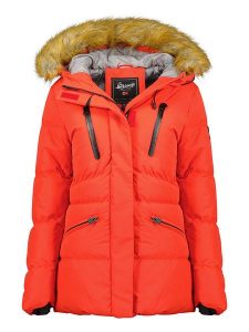 Geographical Norway Kurtka zimowa "Crown" w kolorze czerwonym rozmiar: M. Czerwone kurtki Geographical Norway, na zimę, m, bez wzorów, z puchu, bez kaptura. Za 322,90 zł.