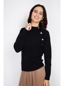 C& Jo Sweter w kolorze czarnym rozmiar: 40. Czarne swetry oversize C& Jo, bez wzorów, z kaszmiru, bez ramiączek. Za 168,05 zł.
