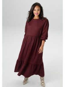 Aniston Sukienka w kolorze bordowym rozmiar: 48. Czerwone sukienki Aniston, bez wzorów, bez kołnierzyka, bez ramiączek, maxi. Za 100,04 zł.