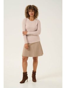 Cream Koszulka "Amma" w kolorze beżowo-białym rozmiar: XL. Brązowe bluzki Cream, xl, bez wzorów, bez kołnierzyka, bez ramiączek. Za 74,63 zł.