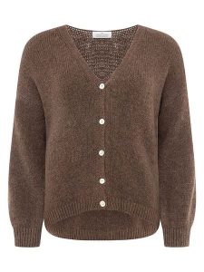 Zwillingsherz Kardigan "Uni" w kolorze brązowym rozmiar: onesize. Brązowe kardigany Zwillingsherz. Za 198,95 zł.