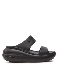 Crocs Klapki Classic Crush Sandal 207670 Czarny. Czarne klapki Crocs, bez wzorów, z tworzywa sztucznego, bez obcasa. Za 169,99 zł.