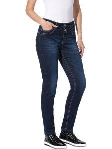 Heine Dżinsy - Slim fit - w kolorze granatowym rozmiar: 36. Niebieskie jeansy Heine, bez wzorów. Za 77,95 zł.