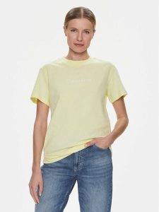 Calvin Klein T-Shirt Hero Logo K20K205448 Żółty Regular Fit. Żółte t-shirty Calvin Klein, xxs, bez wzorów, z bawełny, bez kołnierzyka, bez ramiączek. Za 149,99 zł.