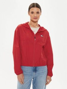 Tommy Jeans Wiatrówka Chicago DW0DW19302 Czerwony Regular Fit. Czerwone kurtki Tommy Jeans, xxs, bez wzorów, z jeansu, bez kaptura. Za 269,99 zł.