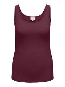 ONLY Carmakoma Top w kolorze bordowym rozmiar: L-50/52. Czerwone topy Only Carmakoma, l, bez wzorów, bez kołnierzyka, bez ramiączek. Za 50,45 zł.