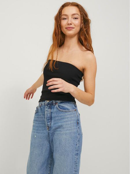 JJXX Top Fiona 12234188 Czarny Slim Fit. Czarne topy JJXX, xl, bez wzorów, z bawełny, bez kołnierzyka, bez ramiączek. Za 29,99 zł.