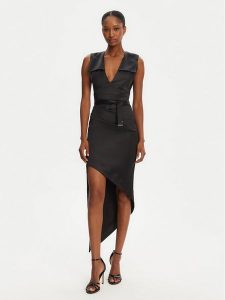 Babylon Sukienka koktajlowa E00741 Czarny Slim Fit. Czarne sukienki Babylon, bez wzorów, z syntetyku, wizytowe, bez kołnierzyka, bez ramiączek. Za 519,99 zł.