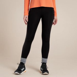 Damskie legginsy termiczne Craghoppers Kiwi Pro. Czarne legginsy Craghoppers, bez wzorów, z poliesteru. Za 385,05 zł.