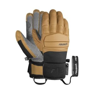 Rękawice narciarskie Reusch Henrik Kristoffersen. Brązowe rękawiczki REUSCH, bez wzorów. Za 680,65 zł.