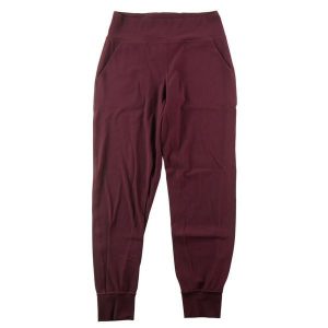 Second life - Legginsy damskie krótkie bordeaux - Jak nowy. Czerwone legginsy LULULEMON, bez wzorów, z materiału, krótkie. Za 170,36 zł.