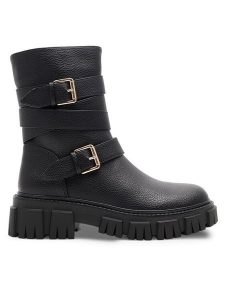 DeeZee Botki NEYLAN H25398-7 Czarny. Czarne botki DeeZee, bez wzorów, z syntetyku, bez obcasa, na płaskiej podeszwie, bez zapięcia. Za 89,99 zł.