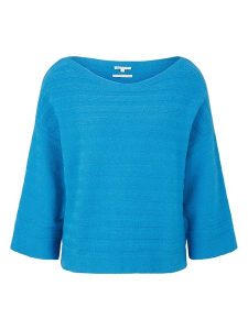 Tom Tailor Sweter w kolorze niebieskim rozmiar: M. Niebieskie swetry oversize Tom Tailor, m, bez wzorów, z bawełny, bez ramiączek. Za 114,44 zł.
