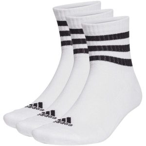 Skarpety adidas 3-Stripes Cushioned Sportswear Mid-Cut Socks 3P. Białe skarpetki ADIDAS, bez wzorów. Za 49,00 zł.