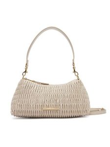 Calvin Klein Torebka Ruched Drop Shoulder Bag LV04K3088G Beżowy. Brązowe torebki klasyczne Calvin Klein, bez wzorów, ze skóry, bez dodatków. Za 349,99 zł.