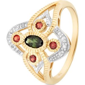 Wspaniały Pierścionek - , Diament 0,01ct,granat. Pierścionki marki W.KRUK. Za 2 190,00 zł.