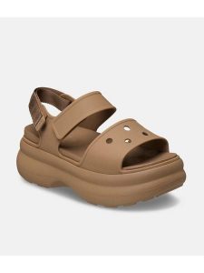 Crocs Sandały "Soho Y" w kolorze jasnobrązowym rozmiar: 39/40. Brązowe sandały Crocs, bez wzorów, z otwartym noskiem, bez obcasa, bez zapięcia. Za 191,45 zł.
