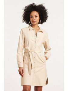 Smashed Lemon Sukienka w kolorze beżowym rozmiar: M. Brązowe sukienki Smashed Lemon, na co dzień, m, bez wzorów, ze skóry, bez kołnierzyka, bez ramiączek, midi, proste. Za 143,99 zł.