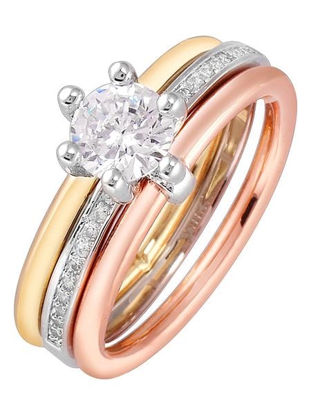 MENTHE À L'O Pierścionek z kryształami rozmiar: 52. Szare pierścionki MENTHE À L'O, z kryształem, złote. Za 135,49 zł.