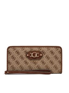Guess Portfel Samantha Slg SWJG23 13146 Beżowy ciemny. Brązowe portfele Guess, z aplikacjami, z materiału. Za 294,99 zł.