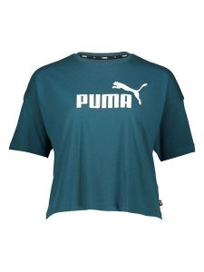Puma Koszulka "Essential" w kolorze turkusowym rozmiar: L. Niebieskie bluzki Puma, l, bez wzorów, z bawełny, bez kołnierzyka, bez ramiączek. Za 83,42 zł.