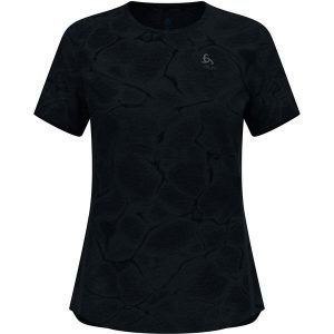 Koszulka damska do biegania ODLO Zeroweight Engineered Chill-Tec. Czarne bluzki ODLO, xl, bez wzorów, sportowe, bez kołnierzyka, bez ramiączek. W wyprzedaży za 269,99 zł.