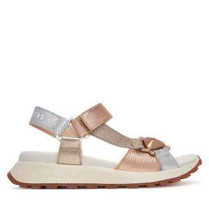 Sandały Hispanitas. Szare sandały Hispanitas, bez wzorów, bez obcasa, na płaskiej podeszwie, bez zapięcia. Za 579,99 zł.