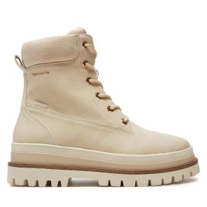 Trapery Tamaris. Brązowe buty zimowe Tamaris, bez obcasa, bez zapięcia. Za 379,99 zł.