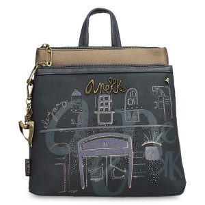 Granatowy Elegancki Damski Plecak Anekke. Niebieskie plecaki Anekke. Za 399,00 zł.