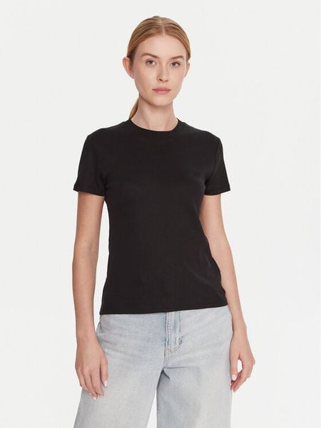 Calvin Klein T-Shirt LV044D201G Czarny Regular Fit. Czarne t-shirty Calvin Klein, s, bez wzorów, z bawełny, bez kołnierzyka, bez ramiączek. Za 179,99 zł.