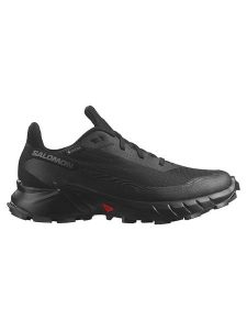 SALOMON Buty "Alphacross 5" w kolorze czarnym do biegania rozmiar: 41. Czarne buty sportowe Salomon, bez wzorów, z gore-texu, bez zapięcia, do biegania, gore-tex. Za 293,45 zł.