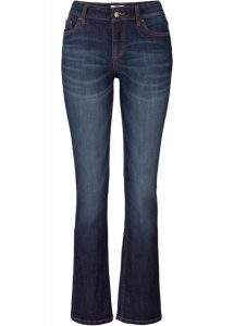 Dżinsy ze stretchem BOOTCUT, mid waist. Niebieskie jeansy bonprix, bez wzorów, z jeansu. Za 84,99 zł.