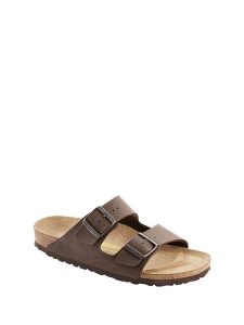 Birkenstock Klapki "Arizona" w kolorze jasnobrązowym rozmiar: 44. Brązowe klapki Birkenstock, bez wzorów, z otwartym noskiem, bez obcasa. Za 310,38 zł.